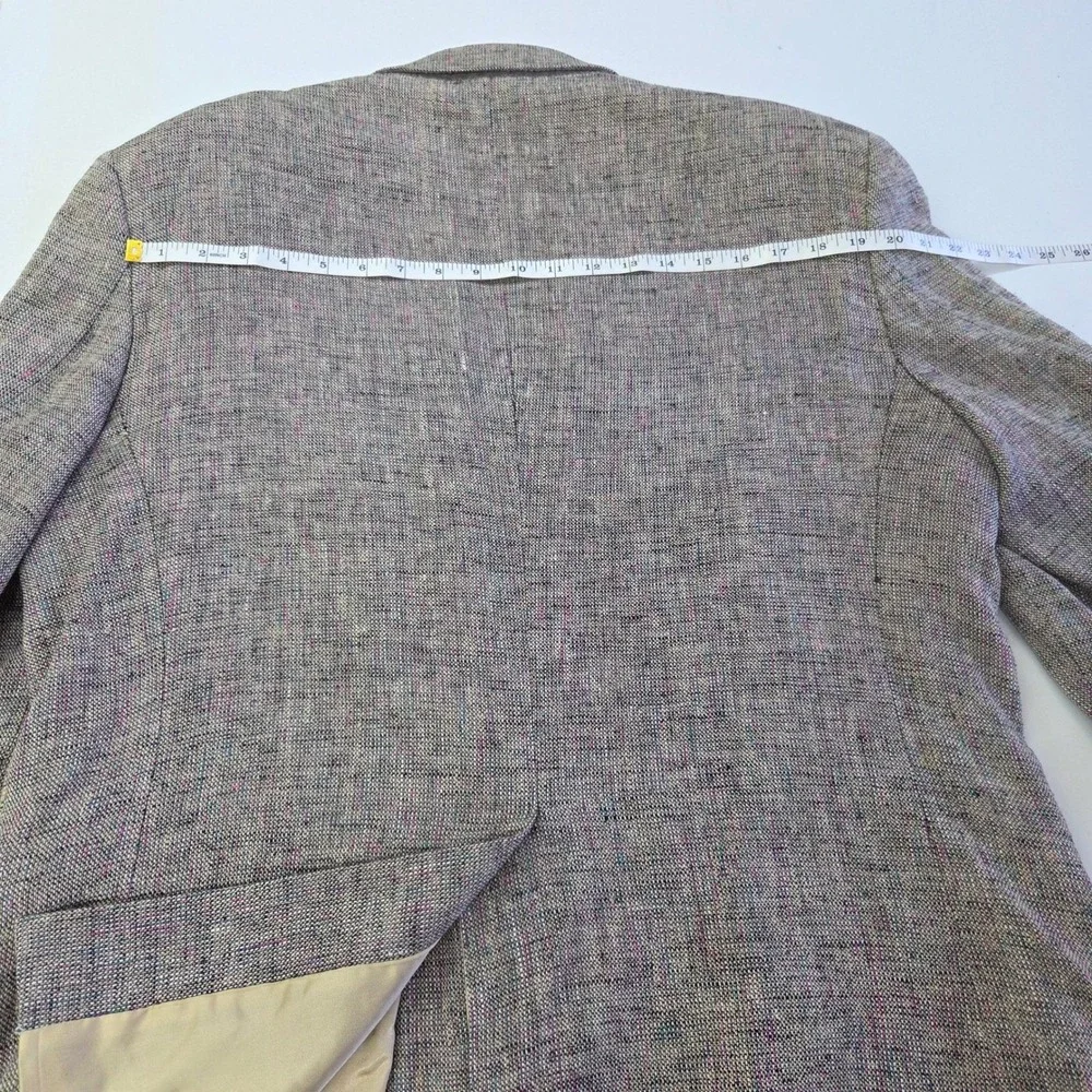 Yorkshire Ltd Blazer Men 44R Gray Multi 100% Silk Textured Two-Button Sport Coat